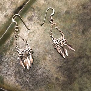 NWOT pierced chandelier silver tone earrings